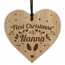 First Christmas Nanna Wooden Engraved Bauble Gift For Nanna