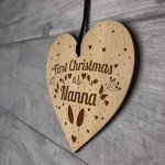 First Christmas Nanna Wooden Engraved Bauble Gift For Nanna