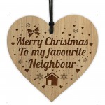 Christmas Gift For Neighbour Wooden Engraved Bauble Decoration