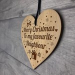 Christmas Gift For Neighbour Wooden Engraved Bauble Decoration