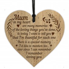 Mum Engraved Wood Heart Gift From Daughter Son Birthday