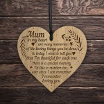 Mum Engraved Wood Heart Gift From Daughter Son Birthday