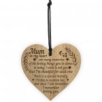 Mum Engraved Wood Heart Gift From Daughter Son Birthday