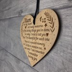 Mum Engraved Wood Heart Gift From Daughter Son Birthday
