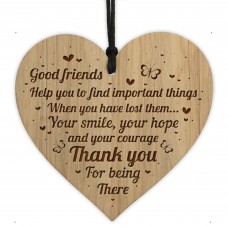 Good Friends Engraved Heart Plaque Birthday Christmas Friendship