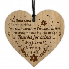 Friendship Plaque Engraved Heart Best Friend Birthday Thank You 