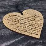 Mum Birthday Gifts From Daughter Son Wooden Engraved Heart 