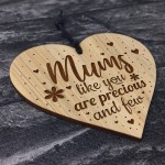 Gifts For Mum Engraved Wood Heart Birthday Christmas Gift