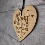 Gifts For Mum Engraved Wood Heart Birthday Christmas Gift