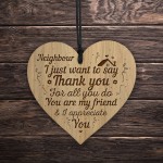 Neighbour Gift Birthday Christmas New Home Gift Engraved Heart 