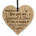 Neighbour Gift Engraved Heart Thank You Gift Friendship Sign