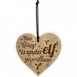 Novelty Elf Christmas Tree Decoration Engraved Wood Bauble Gift 