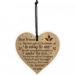 Best Friend Christmas Gift Engraved Wood Heart Friendship Plaque