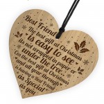 Best Friend Christmas Gift Engraved Wood Heart Friendship Plaque
