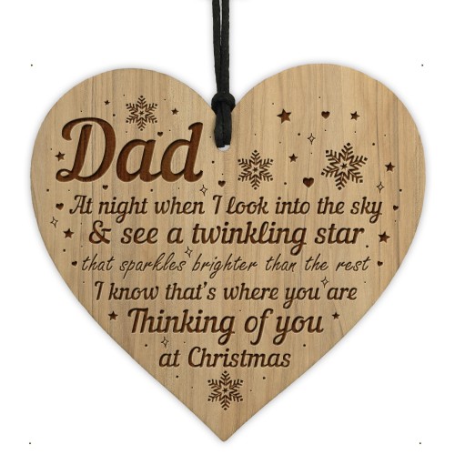 Christmas Memorial Bauble Gift For Dad Engraved Decoration