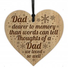Dad Memorial Christmas Hanging Bauble Engraved Heart
