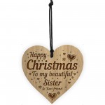 Christmas Gift For Sister Wood Engraved Heart Best Friend Sister