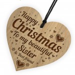 Christmas Gift For Sister Wood Engraved Heart Best Friend Sister