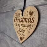 Christmas Gift For Sister Wood Engraved Heart Best Friend Sister