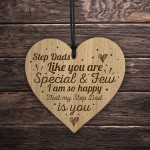 Thank You Gift For Step Dad Engraved Heart Birthday Christmas