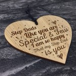 Thank You Gift For Step Dad Engraved Heart Birthday Christmas