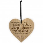 Thank You STEP MUM Gift Wood Engraved Heart Birthday Christmas