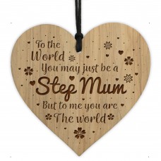 Gift For Step Mum Birthday Christmas Engraved Heart Thank You