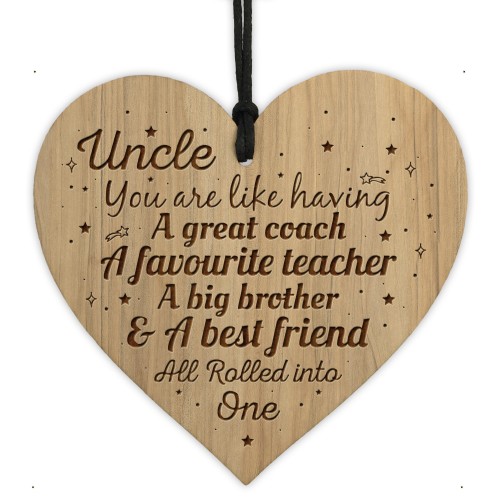 Novelty Uncle Gift Engraved Heart Uncle Birthday Christmas Gift