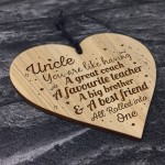 Novelty Uncle Gift Engraved Heart Uncle Birthday Christmas Gift