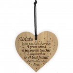 Novelty Uncle Gift Engraved Heart Uncle Birthday Christmas Gift