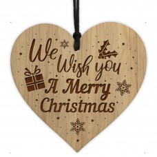 Christmas Gift For Friend Engraved Heart Christmas Tree Bauble