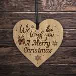 Christmas Gift For Friend Engraved Heart Christmas Tree Bauble