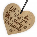 Christmas Gift For Friend Engraved Heart Christmas Tree Bauble