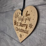 Christmas Gift For Friend Engraved Heart Christmas Tree Bauble