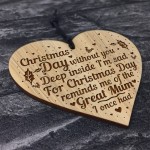 Memorial Bauble For Mum Wooden Christmas Tree Decoration