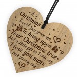 Wooden Christmas Tree Decoration Bauble Friendship Gift Poem