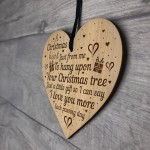 Wooden Christmas Tree Decoration Bauble Friendship Gift Poem