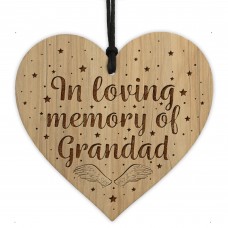 In Memory Of Grandad Memorial Sign Engraved Heart Memorial Sign