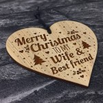 Christmas Gift For Wife Best Friend Engraved Heart Gift For Her
