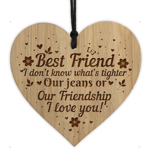  Best Friend Sign Engraved Hanging Heart Friendship Plaque