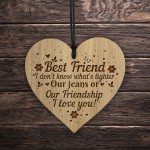  Best Friend Sign Engraved Hanging Heart Friendship Plaque