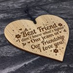  Best Friend Sign Engraved Hanging Heart Friendship Plaque