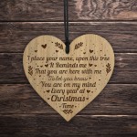 Wood Engraved Christmas Tree Decoration Hanging Bauble Family