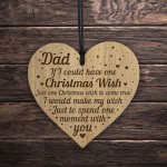 Dad Memorial Christmas Tree Decoration Engraved Wood Heart