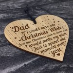 Dad Memorial Christmas Tree Decoration Engraved Wood Heart
