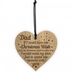 Dad Memorial Christmas Tree Decoration Engraved Wood Heart