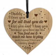  Daddy Gift From Daughter Son Engraved Heart Dad Birthday Xmas