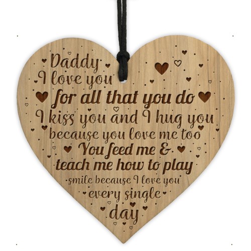  Daddy Gift From Daughter Son Engraved Heart Dad Birthday Xmas