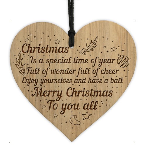 Christmas Gift For Him Her Friendship Gift Wood Engraved Heart