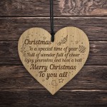Christmas Gift For Him Her Friendship Gift Wood Engraved Heart